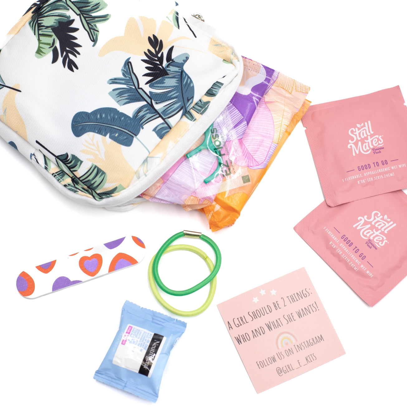 First Period Kit for Girls (Tree Theme On-The-Go Emergency Pouch)
