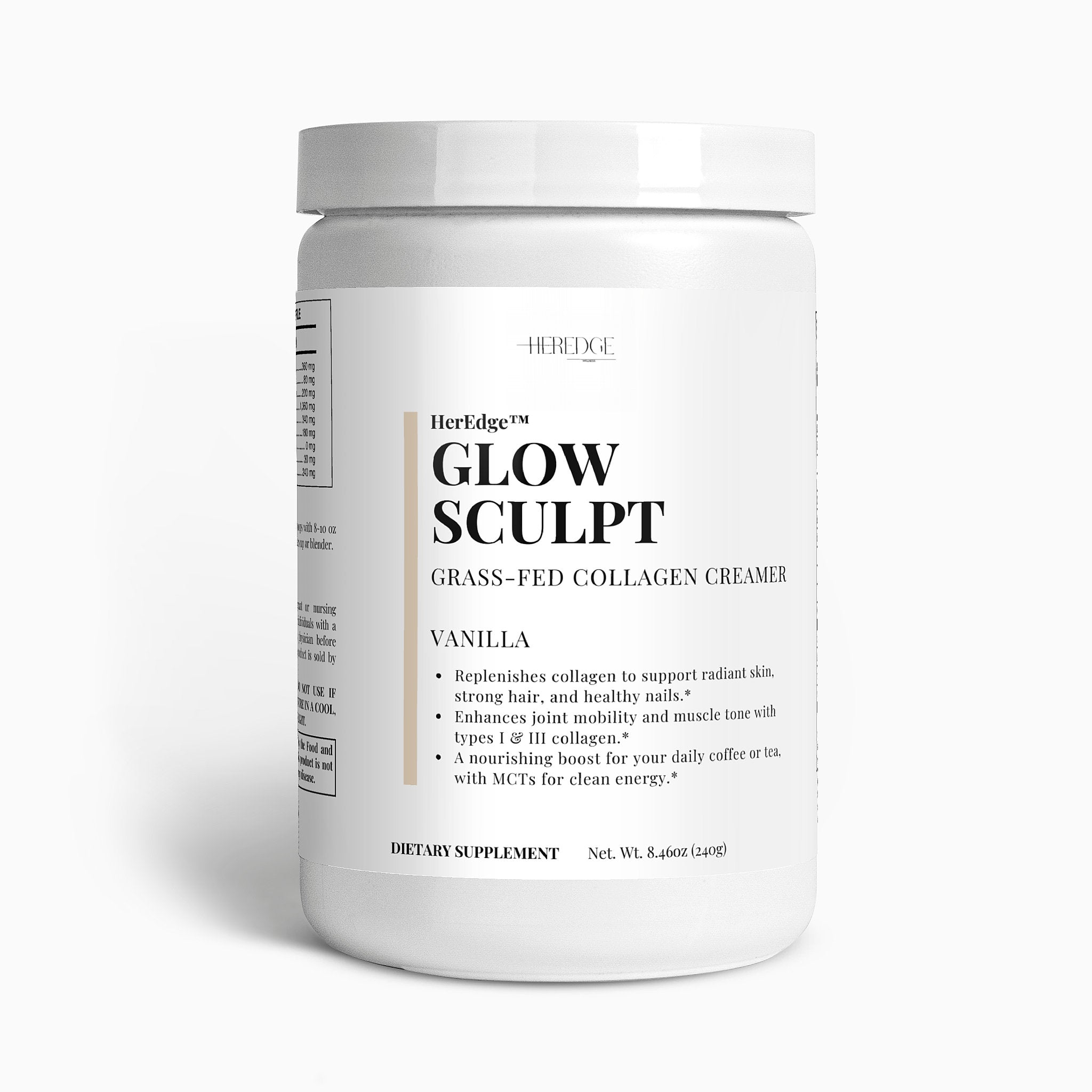 Glow Sculpt Grass-Fed Collagen Creamer (Vanilla)