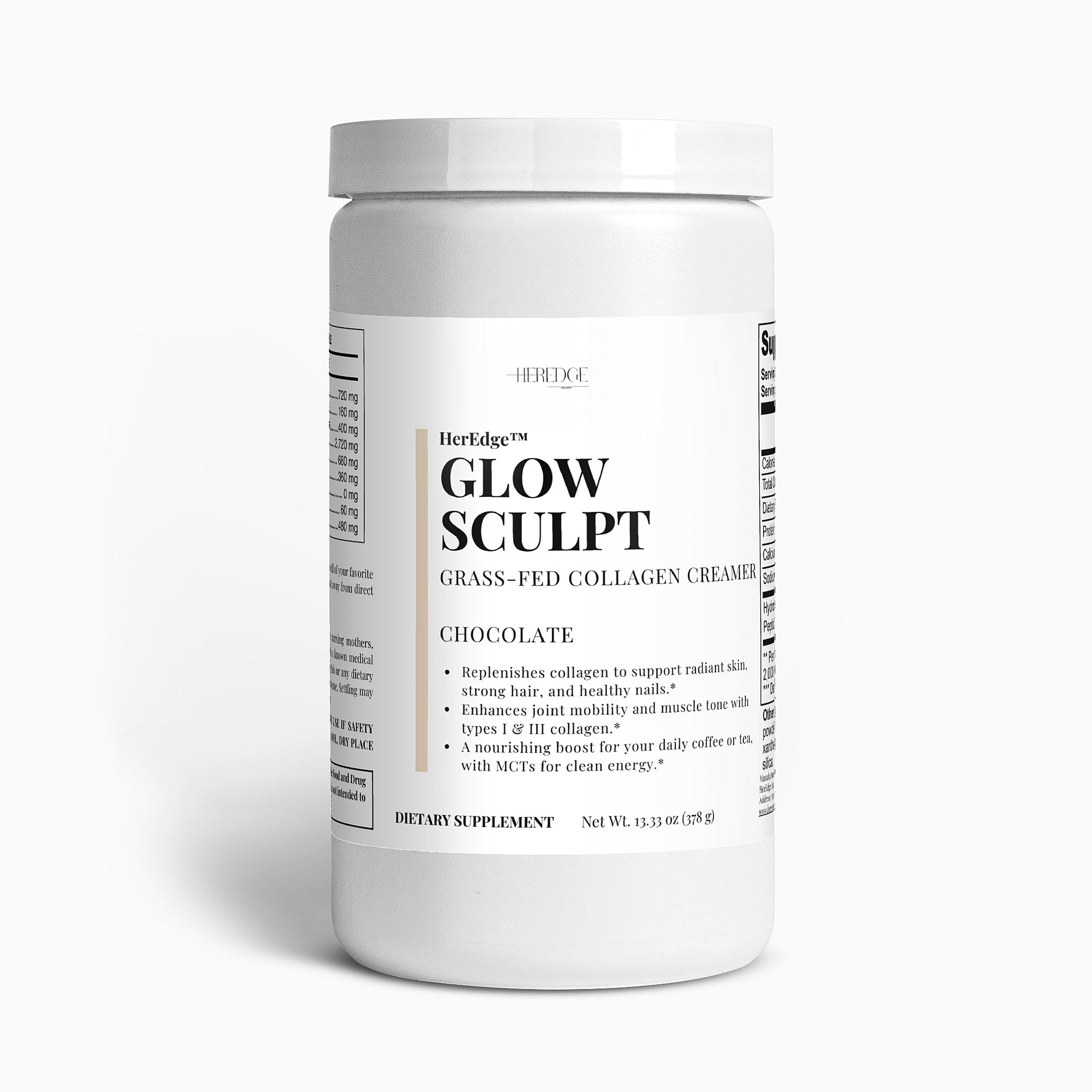 Glow Sculpt Grass-Fed Collagen Creamer (Chocolate)