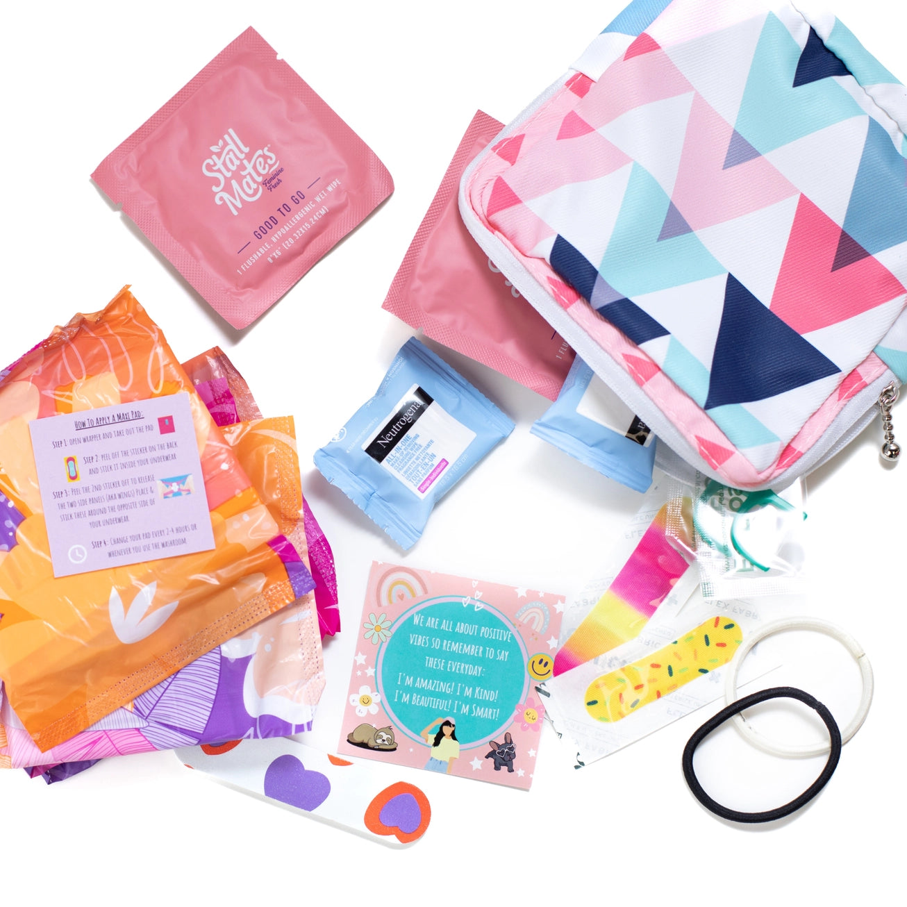 First Period Kit for Girls (Pink On-The-Go Emergency Pouch)